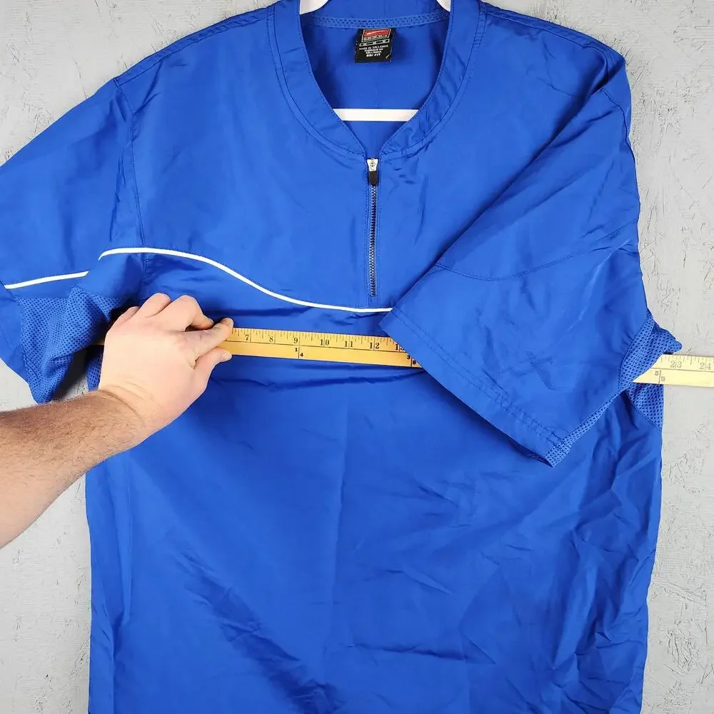 Vintage Nike Team Pullover Mens Medium Blue Dri-FIT 1/4 Zip Mesh Blank Sports